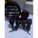 Pack of 3 Cafe Racer Motorcycle Light Kit for CG 125 & CD 70 | Vintage Headlight, Tail Light & 4 Grill Indicators Universal Fit