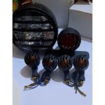 Pack of 3 Cafe Racer Motorcycle Light Kit for CG 125 & CD 70 | Vintage Headlight, Tail Light & 4 Grill Indicators Universal Fit