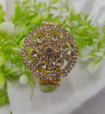 Imported Radiant Crystal Golden Wheel Bracelet Adjustable Elegant Jewelry for Girls and Women