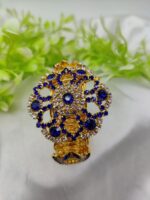 Imported Golden Lace Crystal Bracelet Royal Ruby Elegance Sapphire Glam Adjustable Bracelet for Girls and Women - Image 2