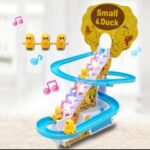 Smart Duck Ladder Climbing Race Set, Automatic Duck Climb Stairs Toy with Music, LED Lights & Sliding Track (3 Ducks)