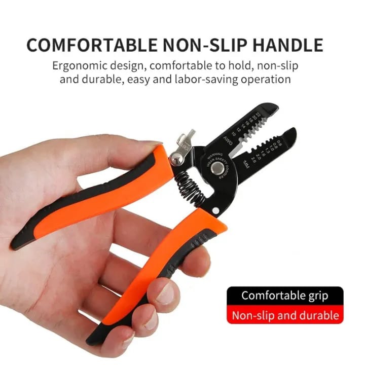 Multifunctional Wire Stripping Pliers, Stainless Steel Wire Cutter, Cable Stripper & Long Nose Electrician Tool (Random Color)