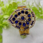 Imported Royal Sapphire Glam Bracelet Golden Sapphire Elegance Adjustable Bracelet for Girls and Women