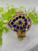 Imported Royal Sapphire Glam Bracelet Golden Sapphire Elegance Adjustable Bracelet for Girls and Women