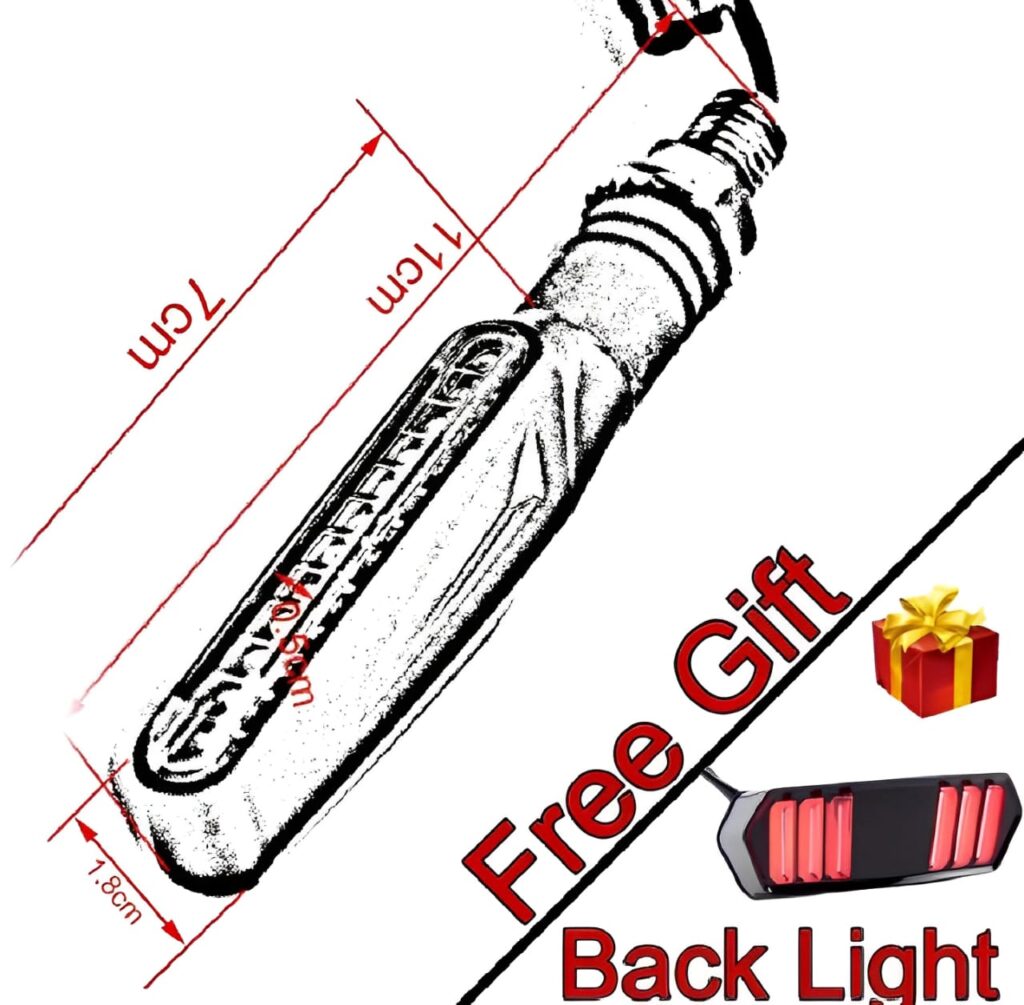 Set of 4 LED Fancy Indicators for Bikes with Free LED Backlight | Universal Indicators for CD 70, CG 125 & Motorcycles