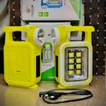 Mini Ultra Bright Rechargeable LED Lamp, Portable Emergency Light with Front LED Panel, Solar & Battery Powered, Random Color