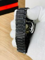 Black Iced Out Stainless Steel Chain Watch for Men Fashion Luxury Style - Image 4