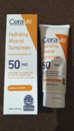 CeraVe Hydrating Mineral Sunscreen SPF 50 100ml Broad Spectrum Sunblock - Image 3