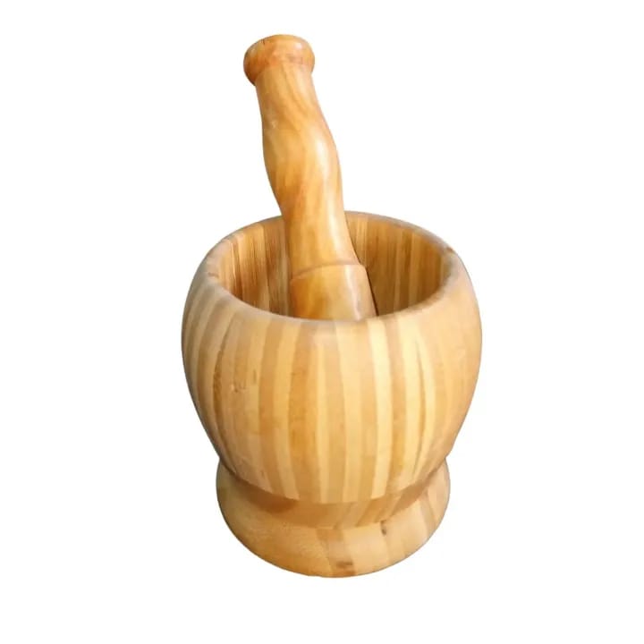 Wooden Mortar and Pestle Set for Grinding Nuts Spices and Herbs