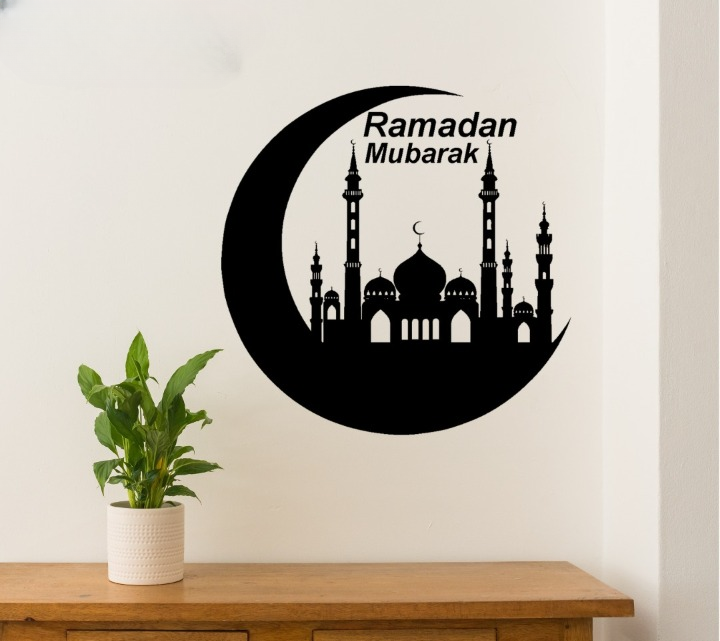 Ramzan Mubarak Islamic Calligraphy 3D Wooden Wall Decorative Gift – Stylish Design for Office, Living Room & Home Decor
