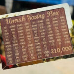 Umrah Saving Box, Dark Brown Wooden Money Box for Umrah Saving | Achieve 210,000 PKR Umrah Goal