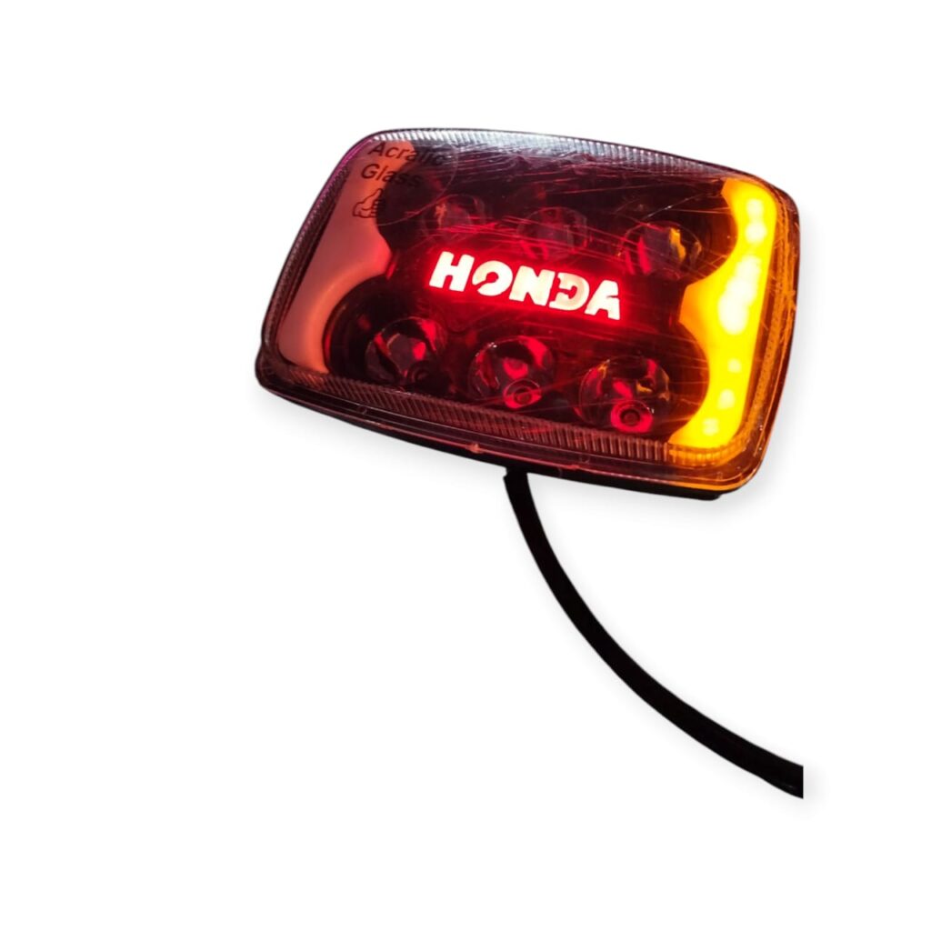 12V LED Headlight Panel with Glowing Monogram & Built-in Indicators for CD 70 & CG 125 Motorcycle | Fancy LED Headlight with Box