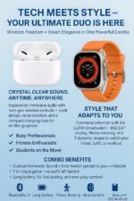 AirPods Pro 2 & Ultra 7 in 1 Smartwatch Combo | Wireless Earbuds with Waterproof Smart Watch - Image 5