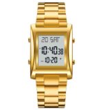 Skmei Men Digital Square Watch Stainless Steel Chain Quartz Digital Watch - Image 2