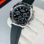 Luxury Oyster Perpetual Style Men's Watch | Stainless Steel Dial & Premium Rubber Strap Analog Wrist Watch (Without Box)