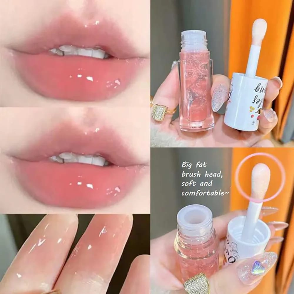 Big Brush Lip Oil Hydrating Liquid Lip Gloss with Nourishing Formula & Glossy Pink Shades Big Brush Lip Oil Hydrating Liquid Lip Gloss with Nourishing Formula & Glossy Pink Shades