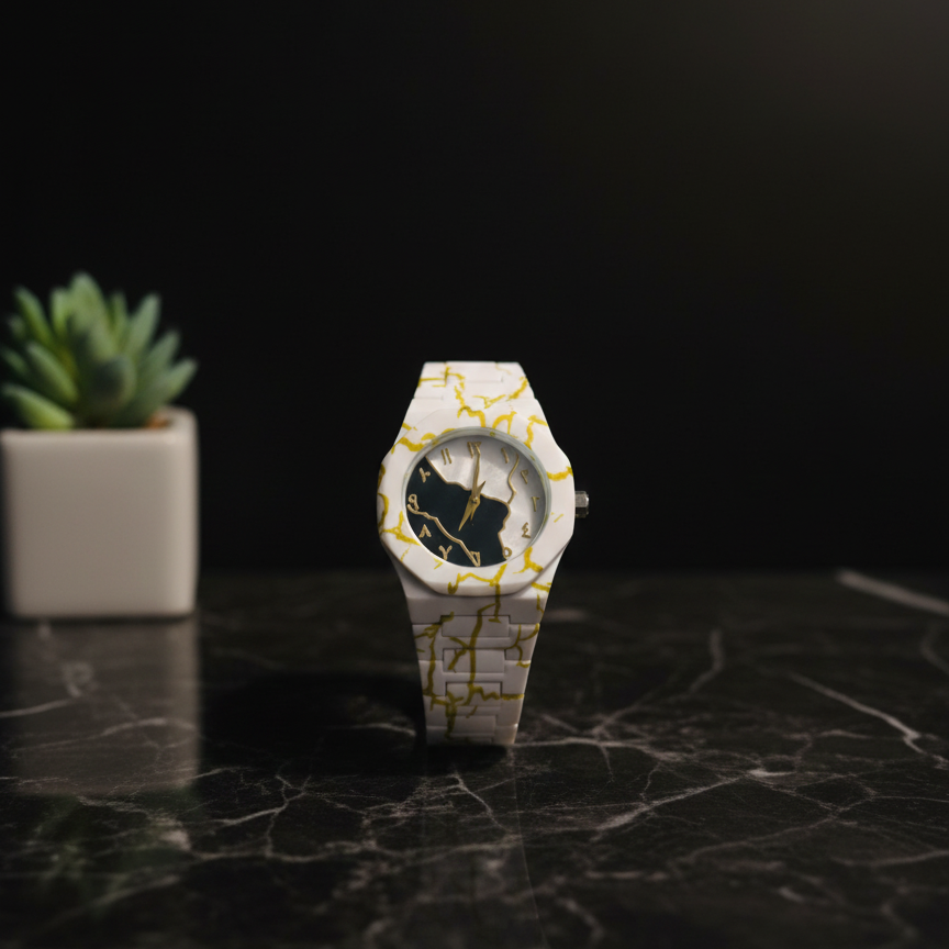 Aura Watch Double Design Dual Colour Metal Watch for Men Women in Pakistan, Premium Two Tone Stylish Reversible Wrist Watch