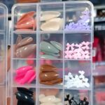96 Pcs Artificial Nails with Beads, Multicolor DIY Nail Art Decoration Set with Premium ABS Plastic Tips