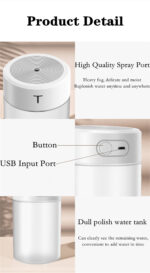 Air Humidifier Portable Mini USB Aroma Diffuser With Night Light Cool Mist For Bedroom Home Car Purifier Humidificador, Cool‑Mist USB Humidifier & Aromatherapy Diffuser - Image 2