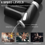 KH-810 Mini Massage Gun | Rechargeable Handheld Deep Tissue Muscle Massager with 4 Heads & 6 Speed Levels (Random Color) - Image 2