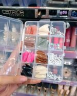 96 Pcs Artificial Nails with Beads, Multicolor DIY Nail Art Decoration Set with Premium ABS Plastic Tips - Image 2