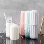 Portable Toothbrush Holder Toothpaste Storage Cup Travel Case Bathroom Organizer
