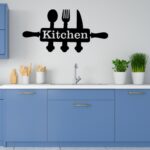 Stylish Kitchen Wall Decor Sign, Modern Utensil Design Wooden Wall Art for Kitchen, Dining Room & Café (5x12 Inches) - Image 2