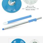 360° Rotating Spin Mop Replacement Parts | Original Mop Head & Handle for Home, Kitchen & Bathroom Cleaning (Random Color)