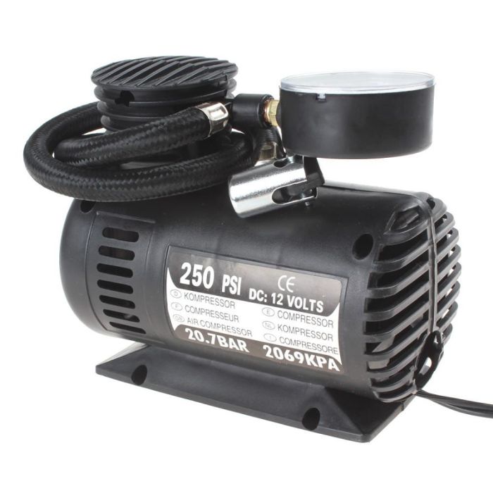 Mini 12V 300PSI Car Air Pump Tyre Compressor, Portable Electric 12 Volt Car Tire Inflator 80 inch Wire