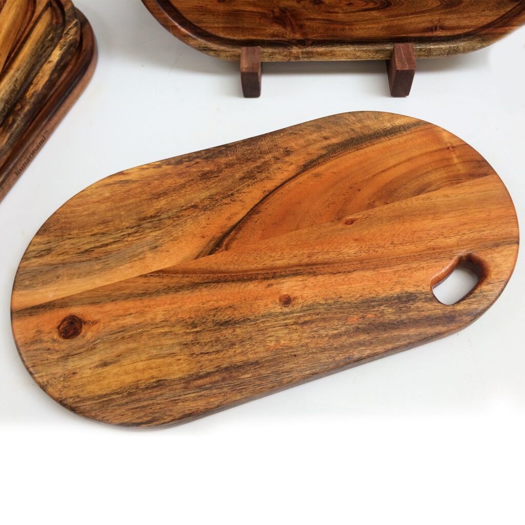Premium Acacia Wood Chopping Board 17 x 9 Inch | Thick Wooden Cutting & Serving Board