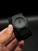 Full Black AURA Quartz Watch for Men & Boys, Premium Analog Wrist Watch with Lightweight Design & Butterfly Lock (Without Box) - Image 2