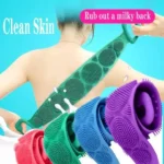 Pack of 2 Silicone Back Scrubber Bath Belts | Double-Sided Exfoliating Body Cleaning Straps for Deep Cleansing & Smooth Skin - Image 4