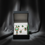 Chic Women's Digital Display Watch with Emerald Green Jewellery Stainless Steel | Premium Fashion Watch for Daily Wear & Special Occasions - Image 2