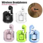 Air31 Wireless Crystal Transparent Bluetooth Earbuds - Airpods Style TWS with Type-C Charging, Heavy Bass, Noise Reduction and LED Display | Random Colour Pakistan - Image 2