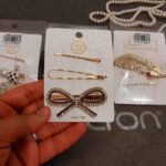 Beaded Pins & Hair Clips Set, 3 Pcs Stylish Metal Hair Accessories Card | Random Designs & Multicolor Styles - Image 2