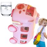 Imported 600ml Bus Water Bottle for Kids Cute Bus Shape with Strap, Sipper & Straw (Random Colour) - Image 3