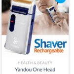Men Clean Shaver Machine Electric Shaver for Men Silver Blue, Yandou Foil Rechargable