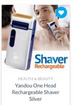 Men Clean Shaver Machine Electric Shaver for Men Silver Blue, Yandou Foil Rechargable
