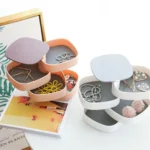 360 Degree Rotating Jewellery Organizer Storage Box with Mirror - Image 2