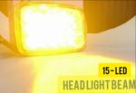 5 Function LED Motorcycle Headlight | 15 LED Fog Light Beam for CG125 & 70cc Bikes | Dual Color Super Bright Headlamp