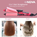 Nova 2 in 1 Hair Straightener & Curler NHC-2009 - Professional Ceramic Plates Dual Styler | Straighten Curl Travel Friendly - Image 2