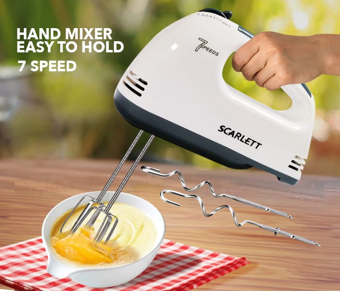 DH 133 Scarlett 7 Speed Hand Mixer Electric Egg Beater Dough Mixer