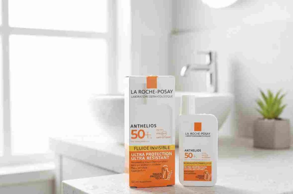 La Roche-Posay Anthelios Invisible Fluid SPF50+ | Ultra-Light UVA & UVB Sunscreen for Sensitive Skin | Invisible Finish with Antioxidant Care