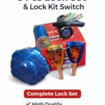 Motorcycle 3 Piece Lock Set with Ignition Switch | Complete Security Lock Kit for 70cc & 125cc Bikes
