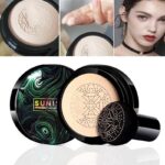 SUNISA Waterproof Mushroom Head Air Cushion Foundation | BB & CC Cream with Moisturizing Liquid Base & Sponge Applicator