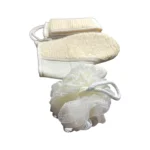 Exfoliating Bath Set with Loofah Gloves & Back Scrubber Belt | Full Body Bathing Combo