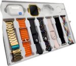 i20 Ultra MAX Smart Watch 10-in-1 Combo | 2.3" Big Display, AirPods Pro, 7 Straps & Wireless Charging (Random Color)