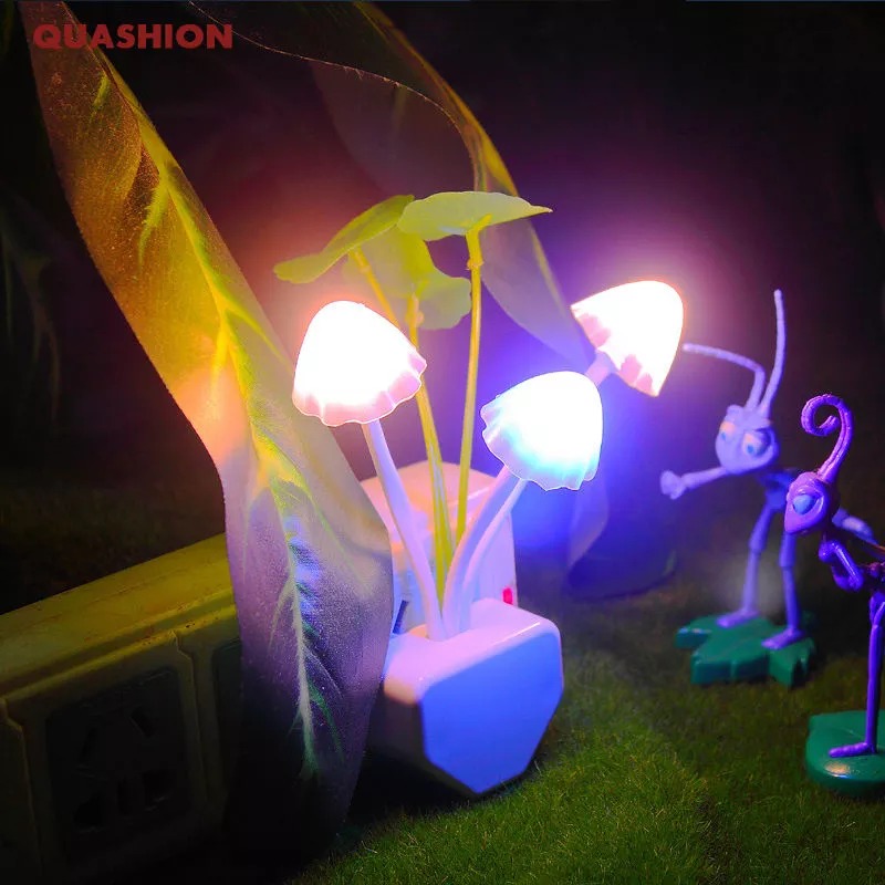 Mushroom Night Light Dusk to Dawn Sensor LED Flower Lamp for Bedroom & Baby Room