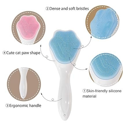 Silicone Face Scrubber Exfoliating Brush Manual Facial Cleansing Massager Pakistan