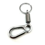 Metallic Spring Hook Keychain | Flexible Elastic Key Holder with Matt Chrome Finish for Bikes, Cars, Bags & Keys (1 Piece) - Image 2